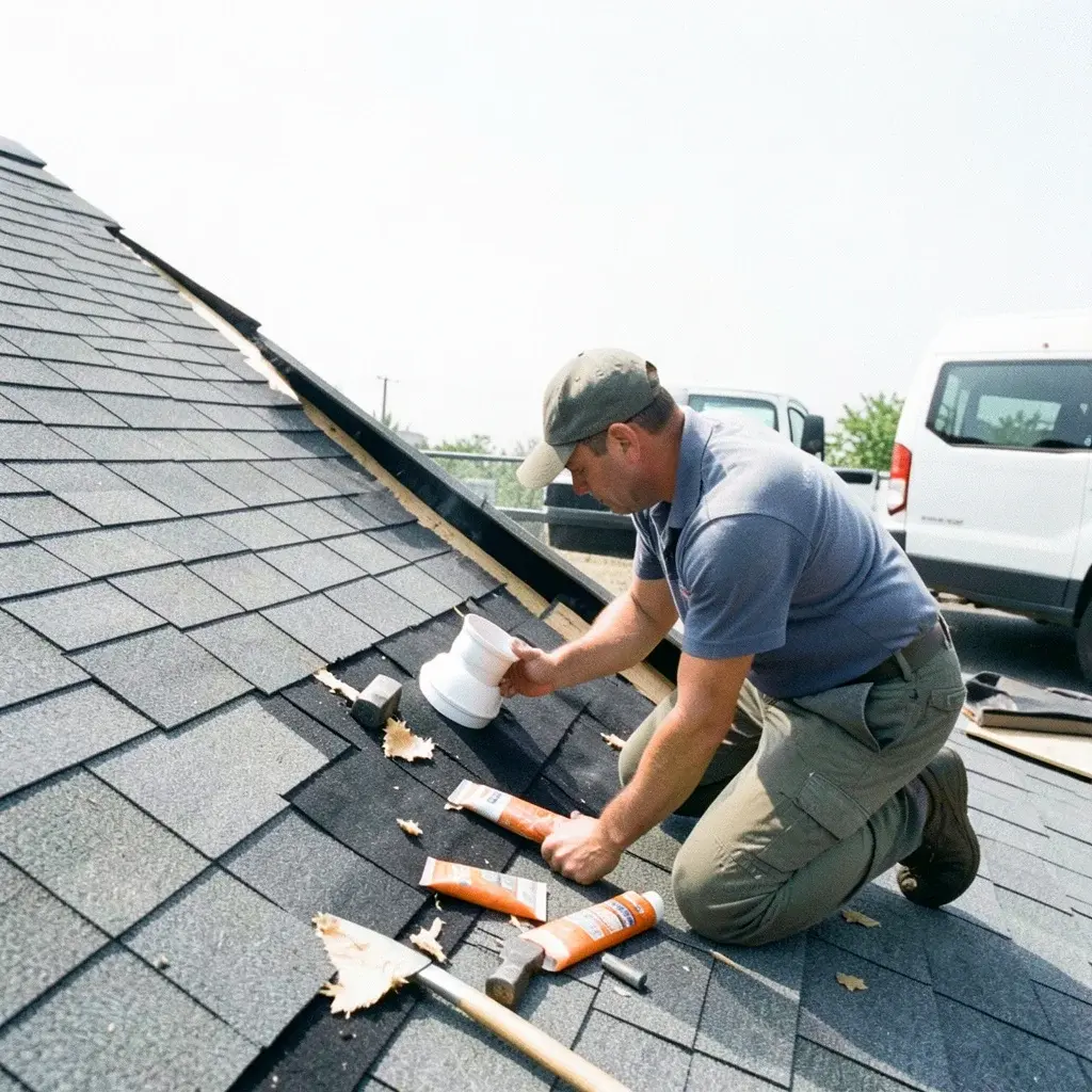 Roof leak repair at a home in Renton, WA